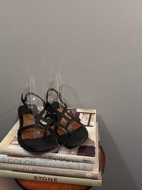 Born Black Strappy Leather Sandals